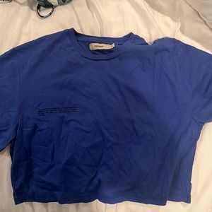 PANGAIA royal blue cropped tshirt